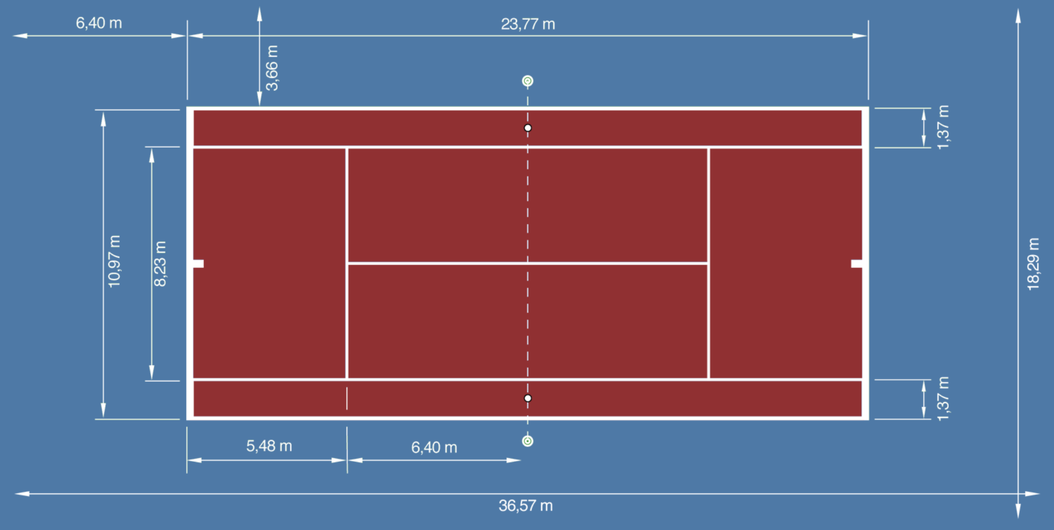 размеры теннисного